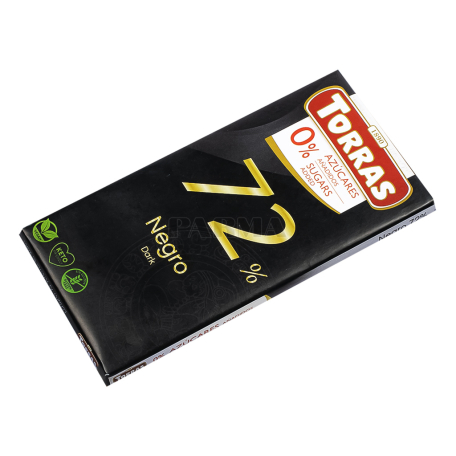 Շոկոլադե սալիկ «Torras» մուգ, առանց շաքար 72% 75գ
