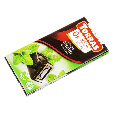 Շոկոլադե սալիկ «Torras» մուգ, անանուխ, առանց շաքար 75գ