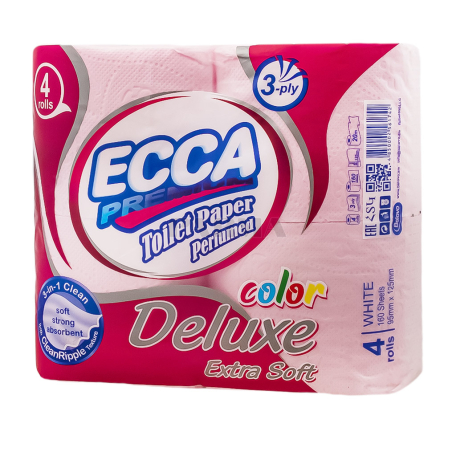 Զուգարանի թուղթ «Ecca Deluxe» եռաշերտ 4հատ