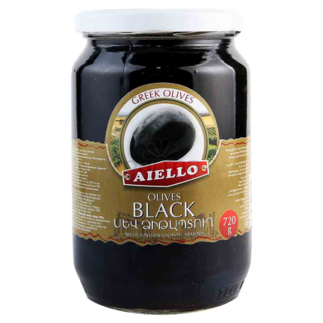 Оливки `Aiello Alfonso` черные с косточкой 720г