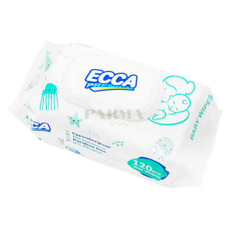 Անձեռոցիկ խոնավ «Ecca» մանկական 120հատ