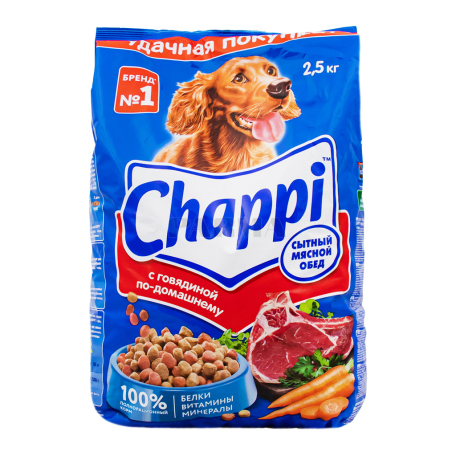 Շան կեր «Chappi» չոր, տավարի մսով 600գ