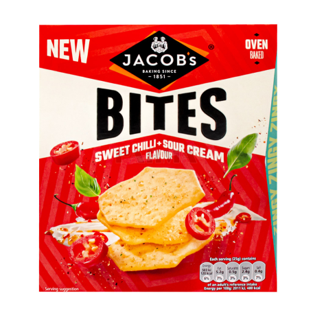 Կրեկեր «Jacob`s Bites» քաղցր չիլի, թթվասեր 125գ