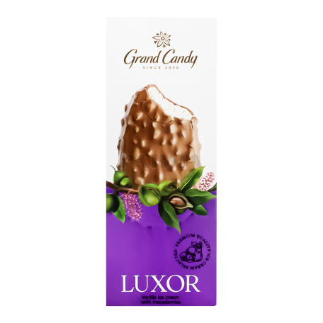 Պաղպաղակ «Գրանդ Քենդի Luxor» վանիլային, մակադամիա 86գ