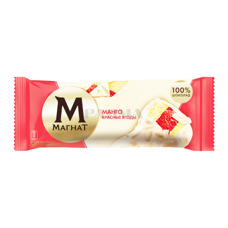 Պաղպաղակ «Магнат» էսկիմո, մանգո, կարմիր հատապտուղներ 74գ