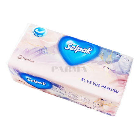 Թղթե սրբիչ «Selpak» եռաշերտ 100հատ
