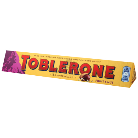 Շոկոլադե սալիկ «Toblerone» միրգ և ընկույզ 100գ