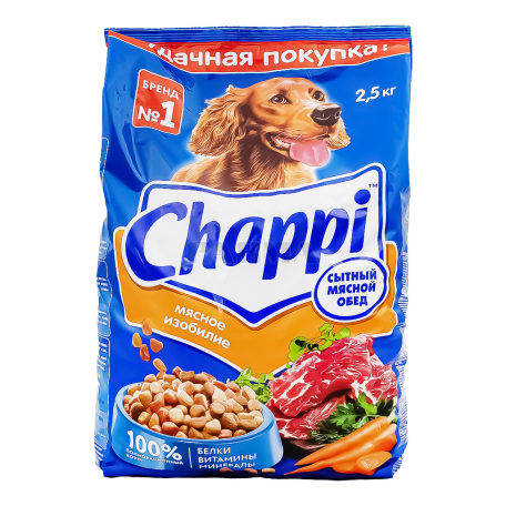 Dog food "Chappi" dry, with beef 2.5kg