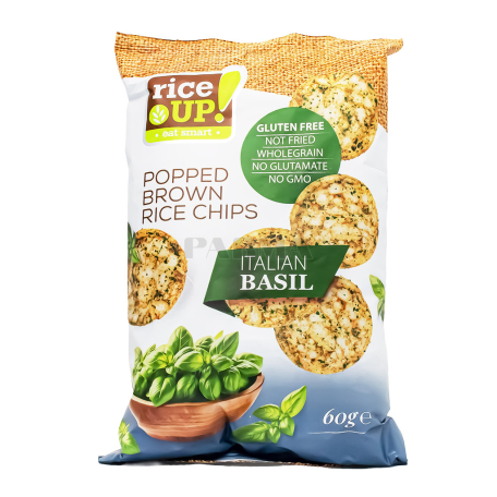 Чипсы "Rice Up" рис, базилик, без глютена 60г