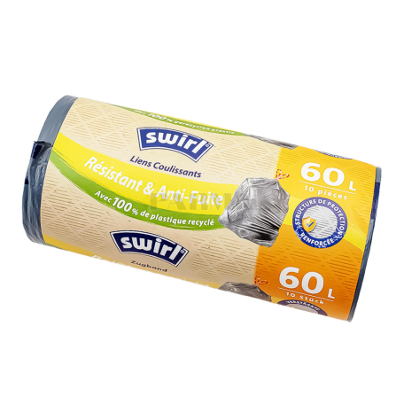 Տոպրակ աղբի «Swirl» բռնակով 60լ 10հատ
