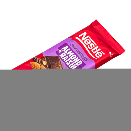 Chocolate bar "Nestle" milk, almond, raisins 82g