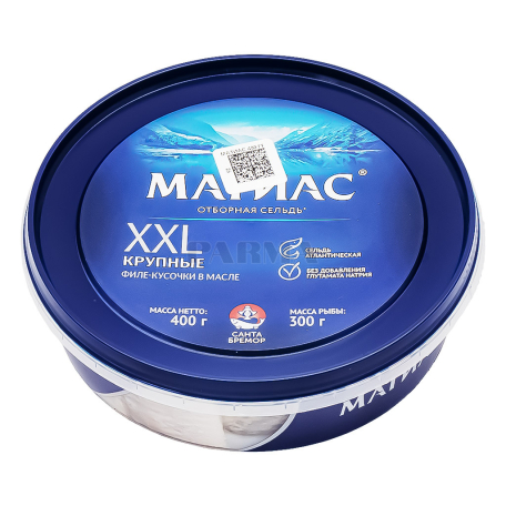 Сельдь кусочки «Санта Бремор Матиас XXL» в масле 400г