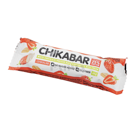 Baton "Chikalab" strawberry, white chocolate, sugar free 60g