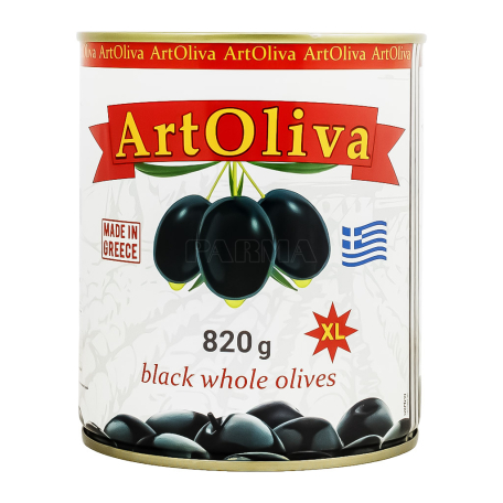 Оливки "ArtOliva" черные, с косточкой 820г
