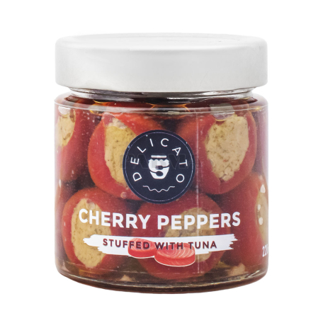 Մարինացված պղպեղ «Delicato Cheery» կարմիր, թունայով 220գ