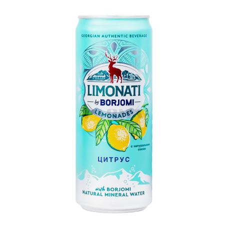 Refreshing drink "Borjomi Lemonati" citrus 330ml