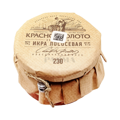 Salmon caviar "Krasnoe Zoloto" chum 230g