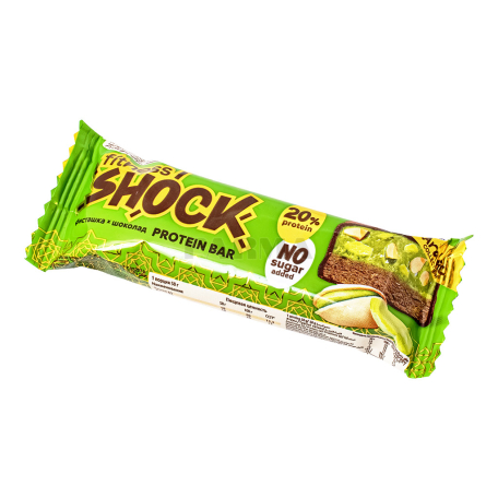 Батон "FitnessShock Protein" фисташки, шоколад, без сахара 50г