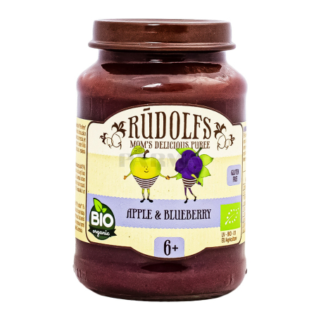Пюре "Rudolfs" яблоко, черника 190г