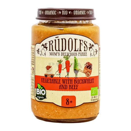 Пюре "Rudolfs" говяжье мясо, гречка, овощи 190г