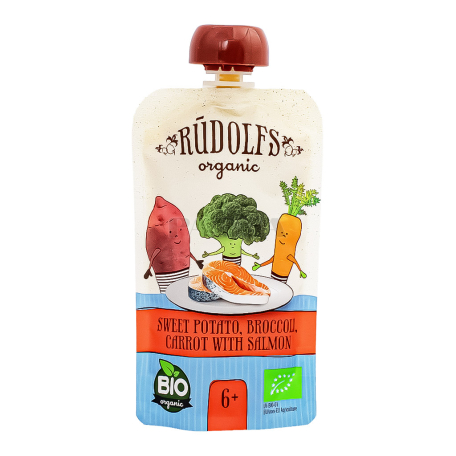 Puree "Rudolfs" salmon meat, vegetables 110g