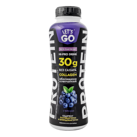 Milk drink "Let`s Go Collagen" blueberry, lactose-free 340g