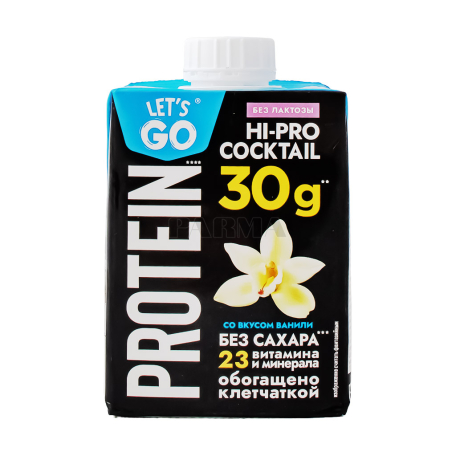 Протеиновый напиток "Let`s Go Protein" ванильный, без сахара 500мл