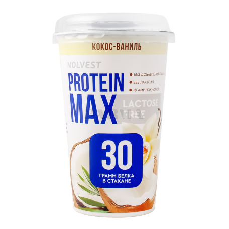 Кисломолочный напиток "Molvest Protein Max" кокос, ваниль, без лактозы 240г