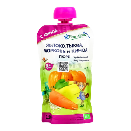 Խյուս «Fleur Alpine» խնձոր, դդում, գազար, սագախոտ 120գ