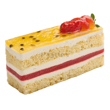 Pastry "Parma" with strawberries and passion fruit