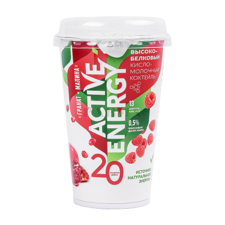 Кисломолочный напиток "Active Energy" гранат, малина 230г
