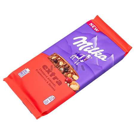 Chocolate bar "Milka Extra" milk, almond, cranberry, quinoa 130g