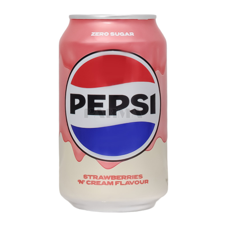 Освежающий напиток "Pepsi Strawberries Cream" без сахара 330мл