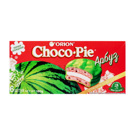 Cookies "Orion Choco-Pie" watermelon 180g