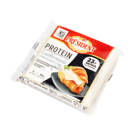 Հալած պանիր «President Protein» սերուցքային 150գ