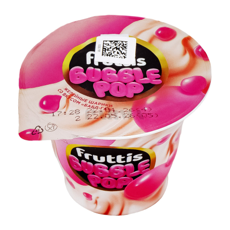 Йогуртный продукт "Ehrmann Fruttis Bubble Gum" клубникa 4.4% 180г