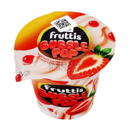 Йогуртный продукт "Ehrmann Fruttis Bubble Gum" клубникa 4.4% 180г