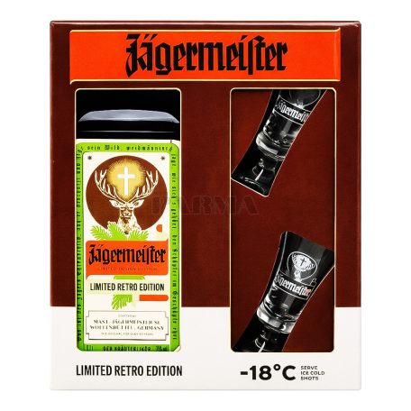 Liqueur "Jagermeister" +2 glasses 700ml