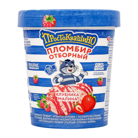 Պաղպաղակ «Простоквашино» ելակ, ազնվամորի 280գ
