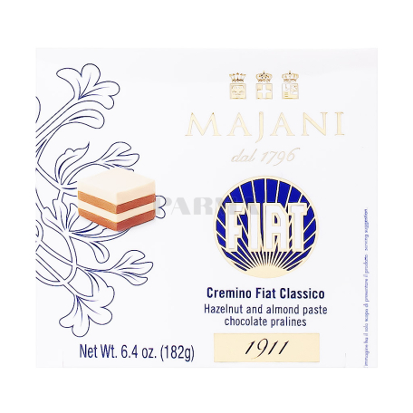 Շոկոլադե կոնֆետներ «Majani Fiat» պնդուկ, նուշ, առանց գլյուտեն 182գ