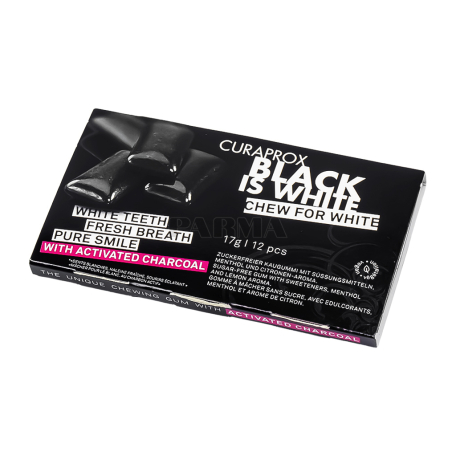 Chewing gum "Curaprox" charcoal, mint, lemon, sugar-free 17g