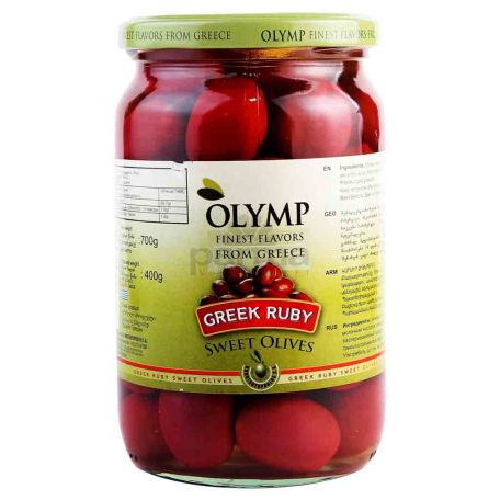Оливки `Olymp` красные сладкие 400г