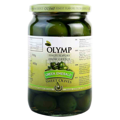 Оливки `Olymp` зеленые сладкие 400г