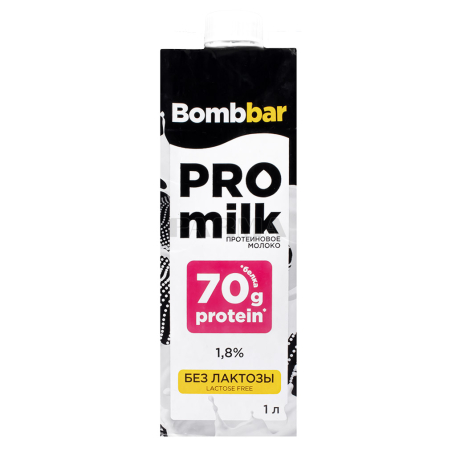 Milk "BombBar Protein" lactose free 1.8% 1l