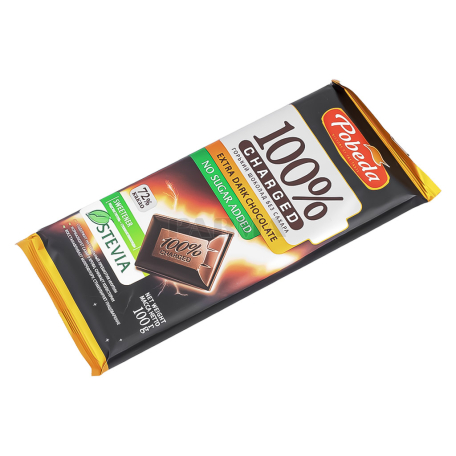 Chocolate bar "Pobeda" dark, stevia, sugar-free 72% 100g