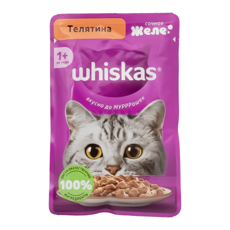 Корм для кошек "Whiskas" влажный, с телятиной 75г