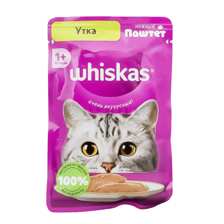 Կատվի կեր «Whiskas» խոնավ, պաշտետ, բադի մսով 75գ