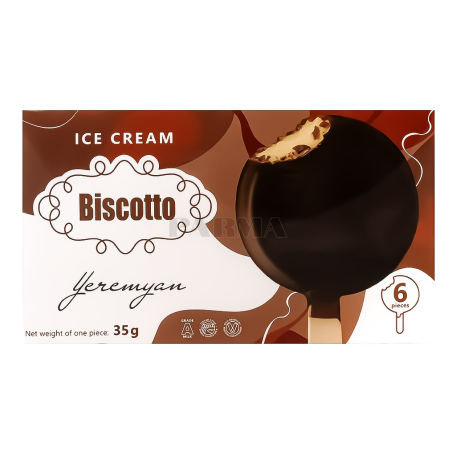 Պաղպաղակ «Yeremyan Products Biscotto» էսկիմո, շոկոլադ 6x35գ