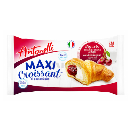 Croissant "Antonelli Maxi" cherry, milk cream 80g