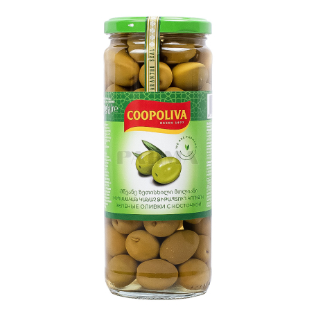 Olives "Coopoliva" green, unpitted 450g
